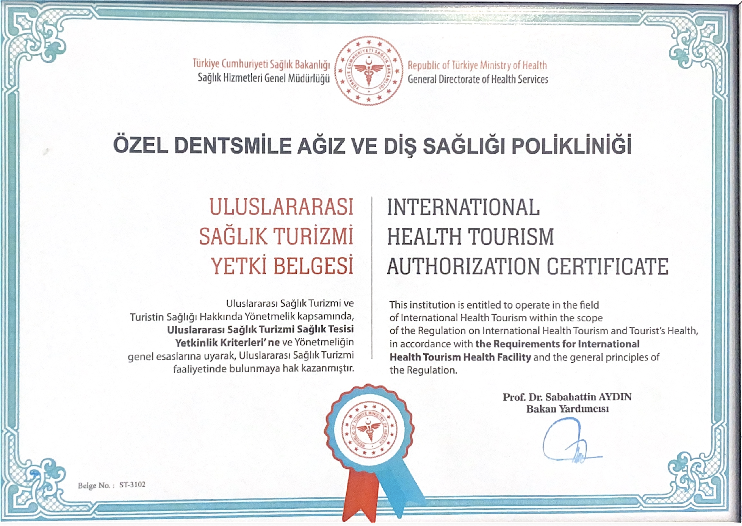 Sağlık Turizm Belgesi